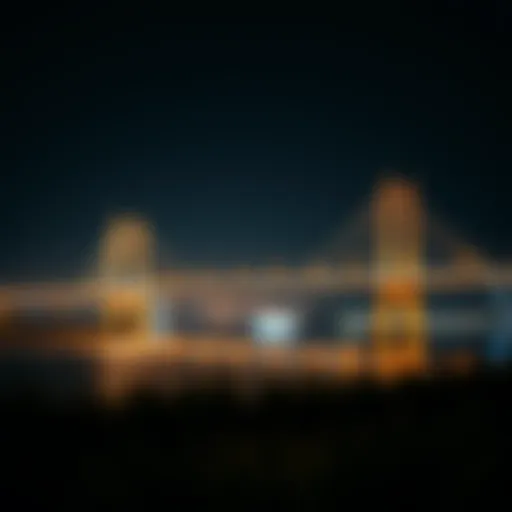 One Zabeel Link Bridge at Night A panoramic view of the One Zabeel Link Bridge illuminated at night