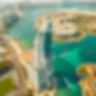 Aerial Perspective of The Point Dubai Aerial view of The Point Dubai showcasing its architectural beauty