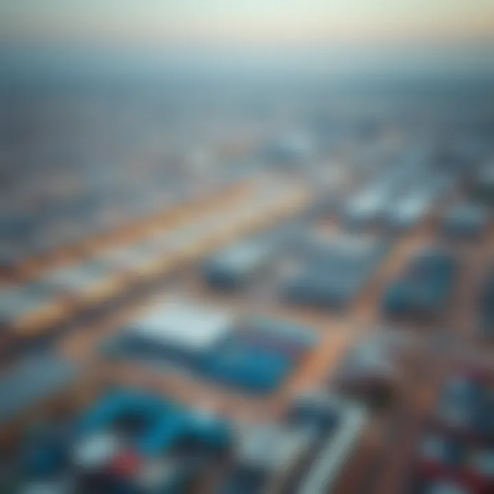 Aerial view of Al Qusais industrial area highlighting strategic location