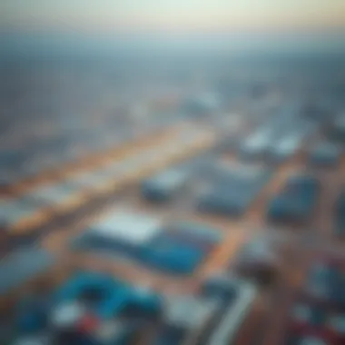 Strategic Location of Al Qusais Aerial view of Al Qusais industrial area highlighting strategic location