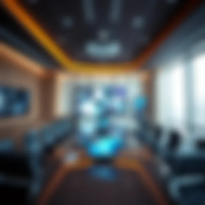 Advanced Technology in Conference Rooms High-tech conference room showcasing advanced technology