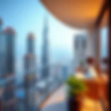 Stunning Balcony View from World Trade Center Apartment Panoramic view from an apartment balcony in Dubai