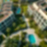 Aerial View of Faya Bloom Gardens Aerial view of Faya Bloom Gardens showcasing lush greenery and modern architecture