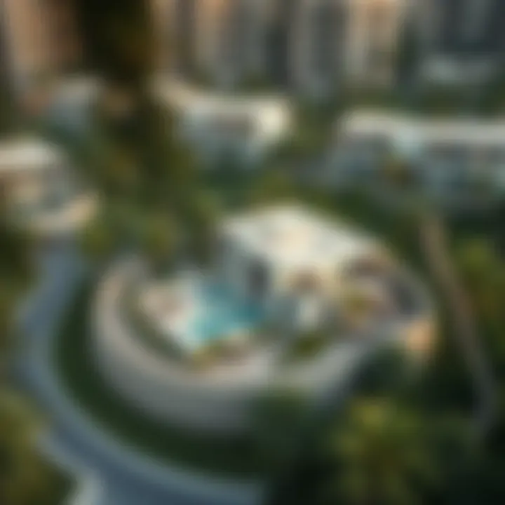 Seamless Integration into Dubai's Urban Environment Drone shot of the Forest Villas integrated into the Dubai landscape