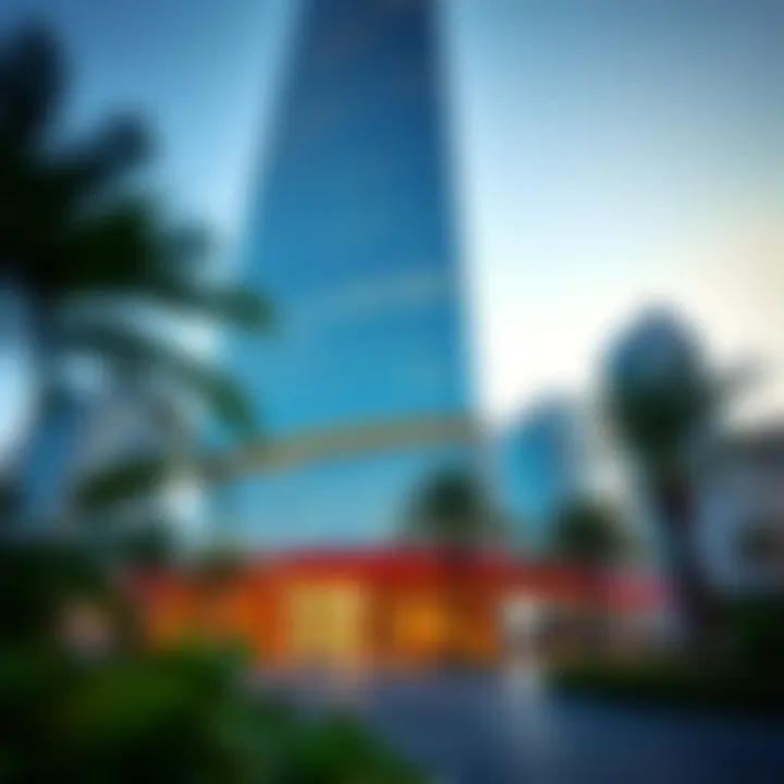 Stunning exterior view of HSBC Tower Dubai showcasing its modern architecture