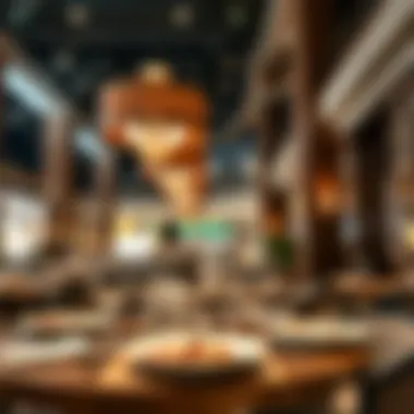 Culinary Delights in the Dining Area An exquisite dining area at Ibn Battuta Mall featuring a range of culinary delights