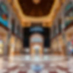 A panoramic view of Ibn Battuta Mall's grand entrance showcasing its architectural beauty