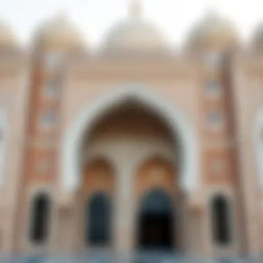 Facade of Jumeirah Mosque Exquisite facade of Jumeirah Mosque showcasing intricate Islamic patterns