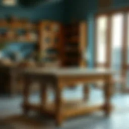 A beautifully crafted wooden table showcasing local craftsmanship