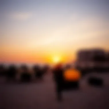 Sunset Over Mamzar Beach The sunset view over Mamzar Beach