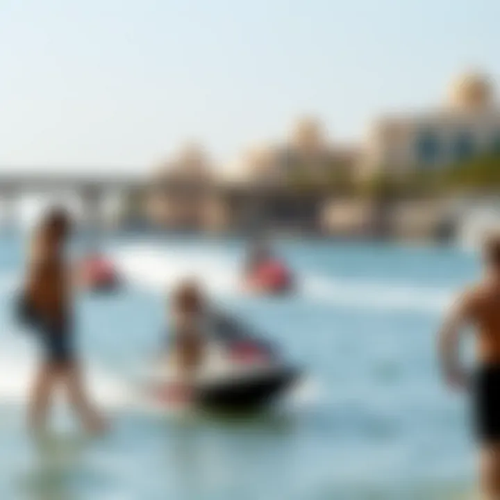 Water Sports at Mamzar Beach Visitors enjoying water sports at Mamzar Beach