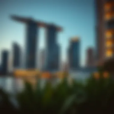 Modern architectural designs of Marina Bay buildings