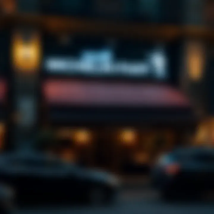 Michelin Star awarded restaurant facade at night