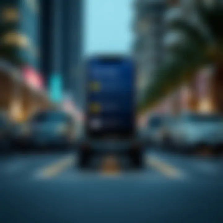 Modern parking app interface showcasing mobile parking options in Dubai