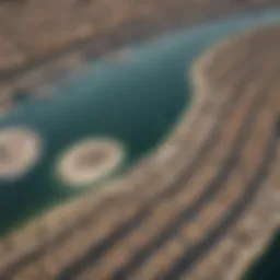 Aerial view of Al Jaddaf showcasing modern architecture and waterfront