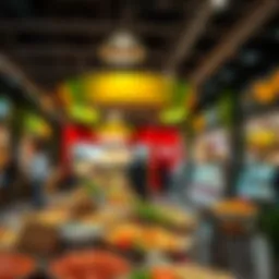 Vibrant food selection at Oasis Mall Food Court