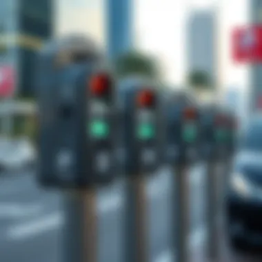 Modern parking meters in Dubai