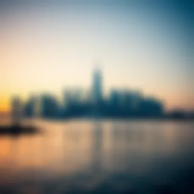 Scenic skyline of Reem Island at sunset