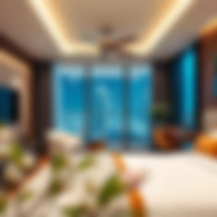 Modern room interior showcasing luxury amenities in Business Bay.