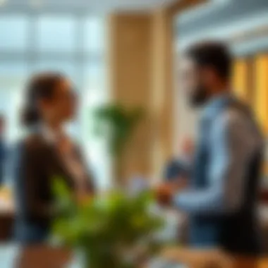 Consulting a Banking Expert An expat consulting with a bank representative.