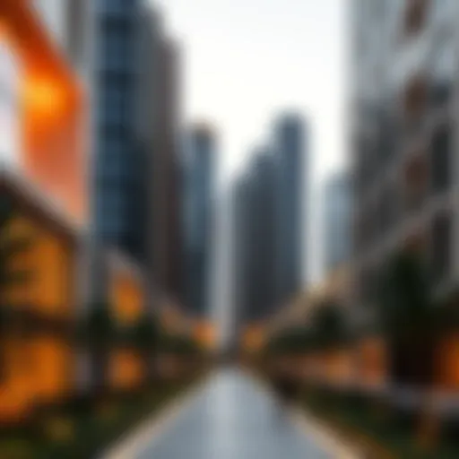 Architectural view of Seven Park Central showcasing modern design