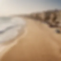 A stunning view of Sharjah's new beach with golden sands and sparkling waves