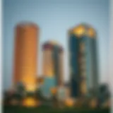 Architectural view of Sondos Tower showcasing its unique design