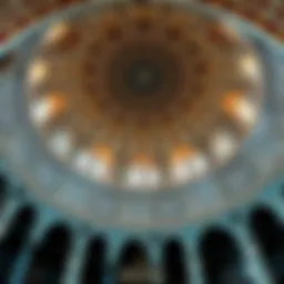 Intricate dome of a historic mosque showcasing Islamic architecture