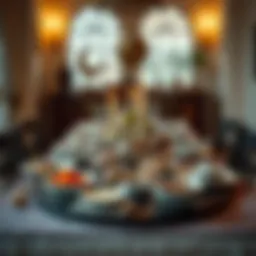 A beautifully decorated iftar table set with traditional dishes