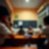 A vibrant classroom environment with engaged students