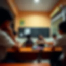 A vibrant classroom environment with engaged students