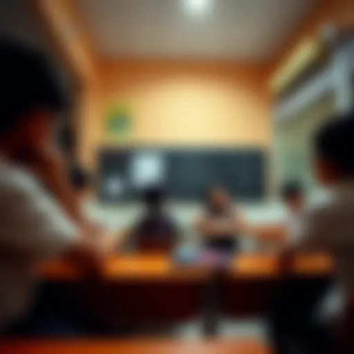 A vibrant classroom environment with engaged students