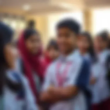 Students participating in a cultural event at school