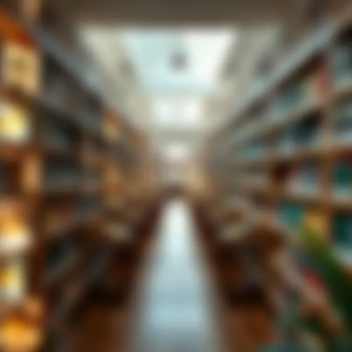 An advanced library filled with educational resources