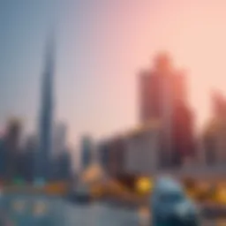 Dubai skyline with gold market