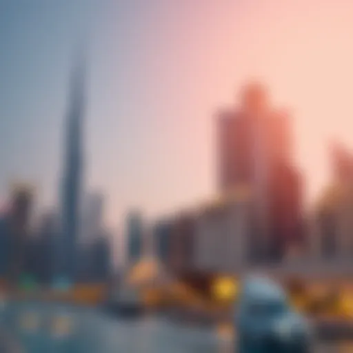 Dubai skyline with gold market