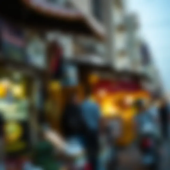 Overview of a local market during peak hours