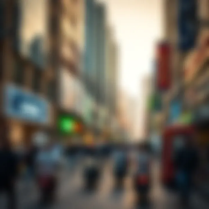 A bustling Dubai street showcasing the vibrant daily life