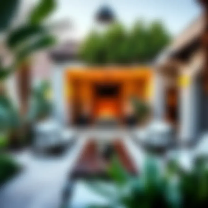 Beautiful Outdoor Oasis Scenic outdoor area of a villa with garden