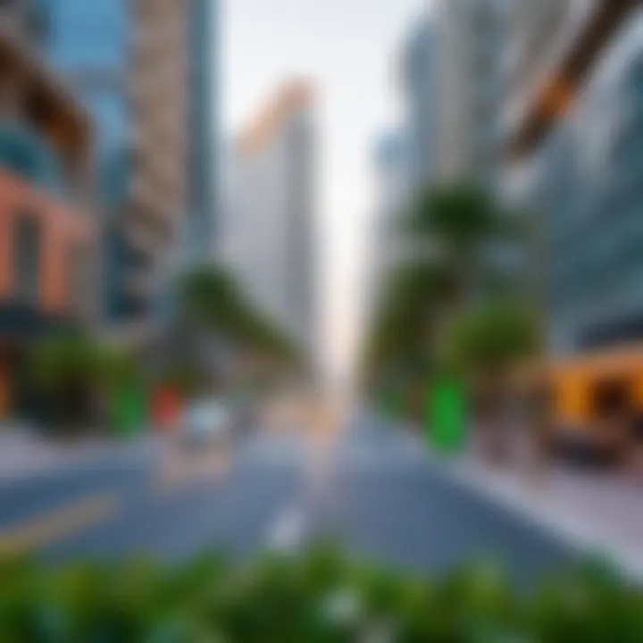Vibrant urban landscape showcasing walkability