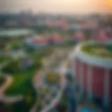 Aerial view showcasing the beautiful landscape of Westzone Discovery Gardens