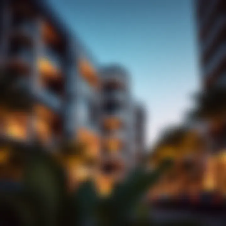 Luxurious residential building highlighting modern architecture in Discovery Gardens