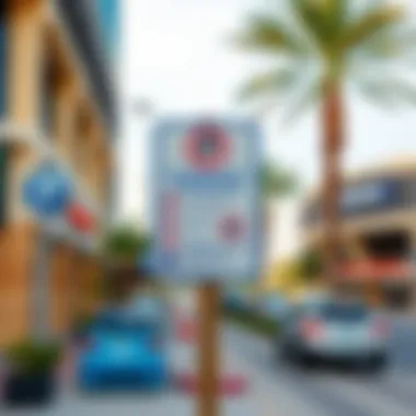 Local Parking Regulations at JBR Signage depicting local parking regulations